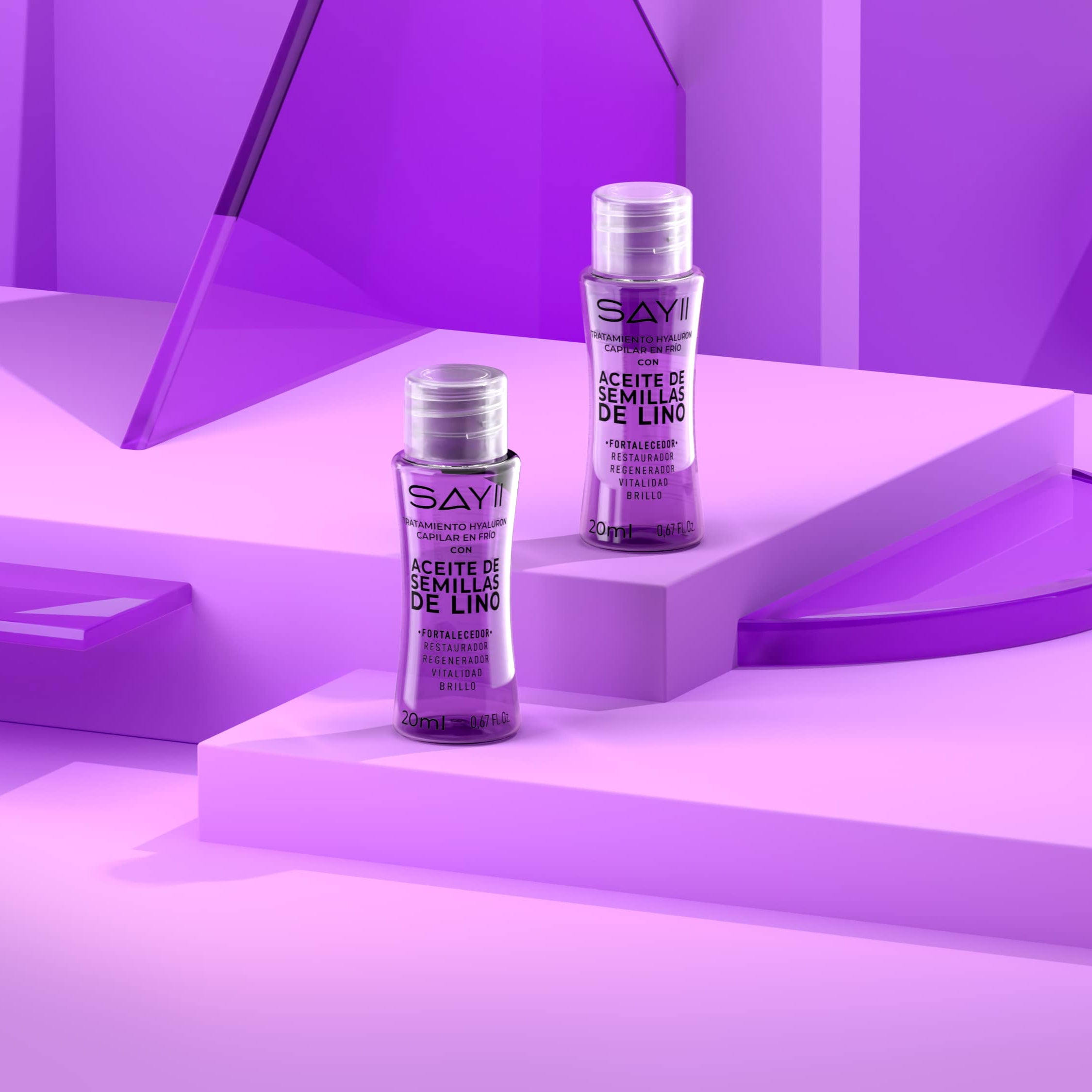 Producto SAYII con semillas de lino para controlar el frizz.