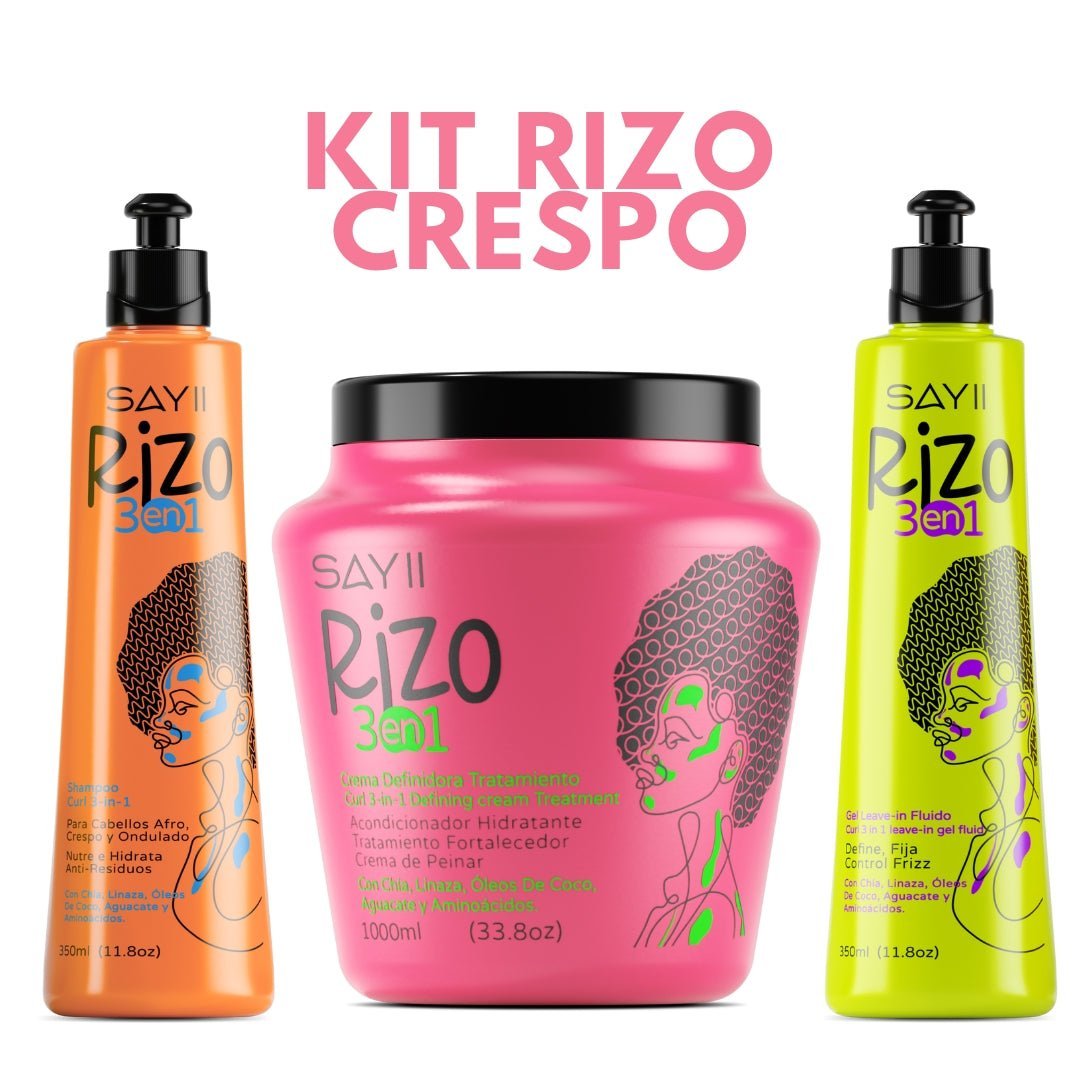 🎁 Kit Cabello Crespo 3a - 3c SAYII Rizo 3 en 1 - Definición, nutrición y control del frizz (30% off) - SAYII
