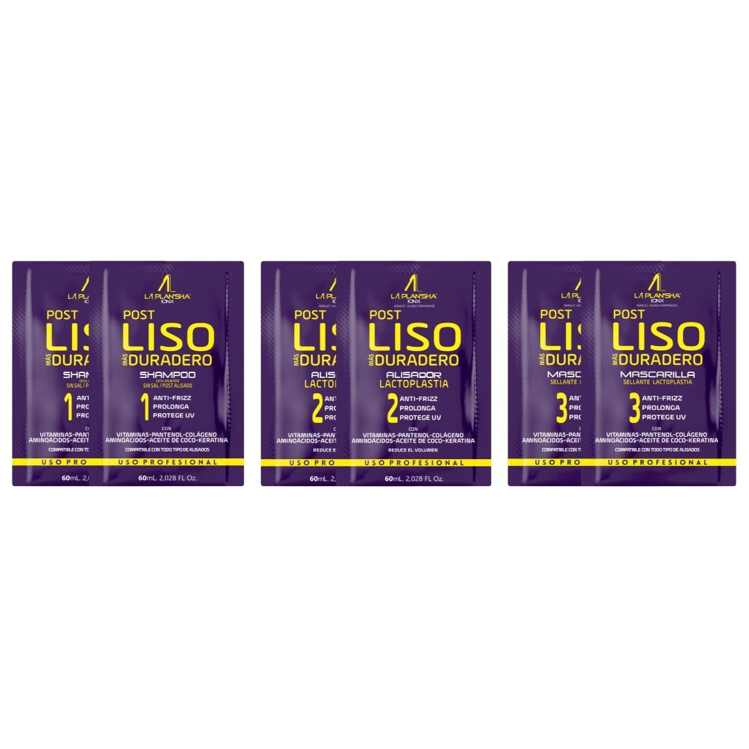 🎁 Kit Anti-Frizz Sachets La Plansha Ionx Lactoplastia 120ml - Alisado Progresivo (20% off) - SAYII