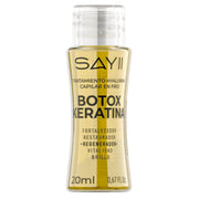 Ampolleta capilar con efecto botox y keratina para alisar el cabello.
