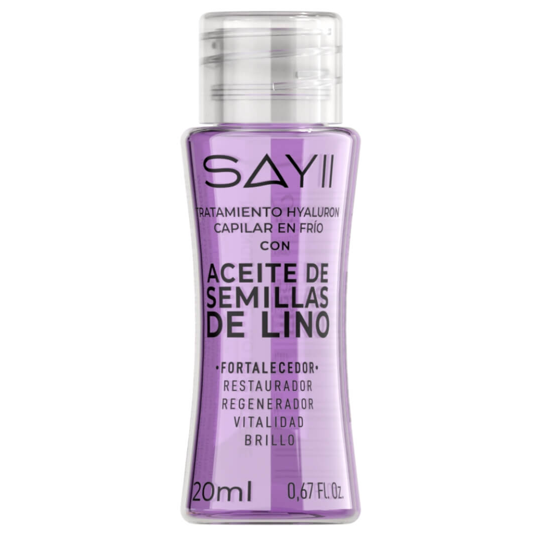 Ampolleta SAYII con aceite de lino – nutrición capilar sin calor.