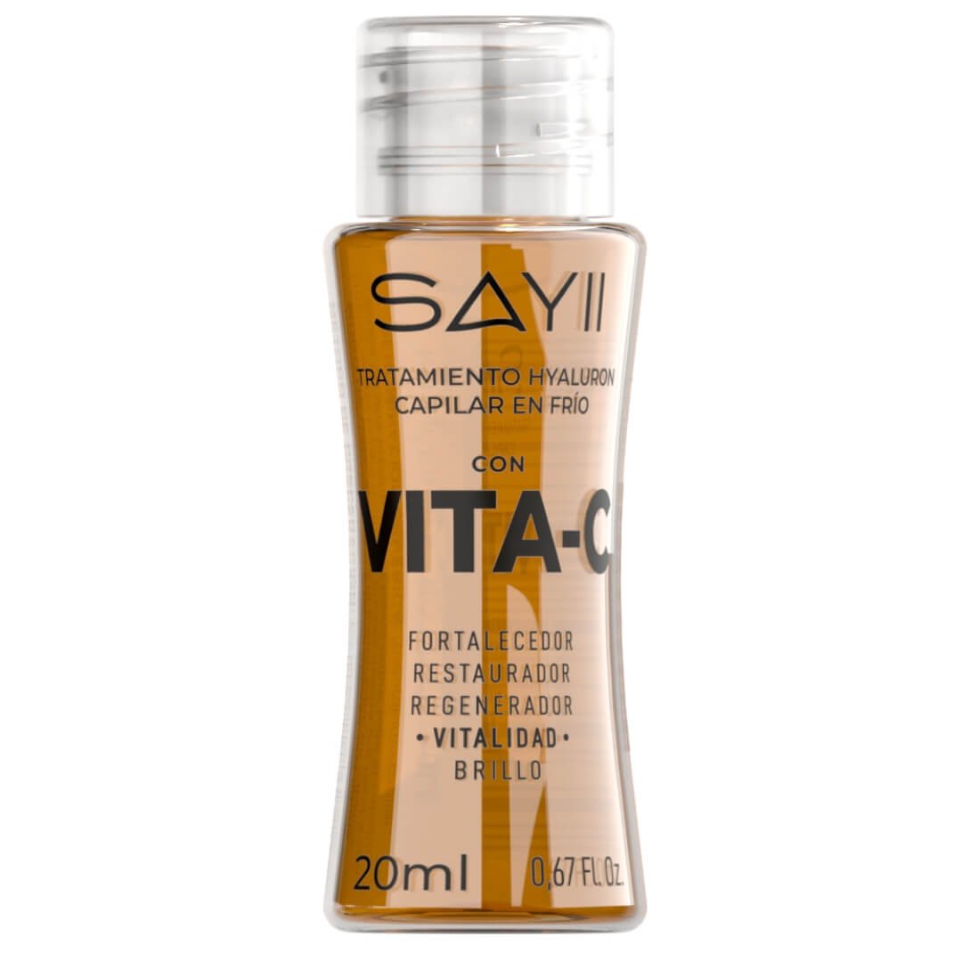 Ampolleta capilar con vitamina C para dar brillo al cabello opaco.