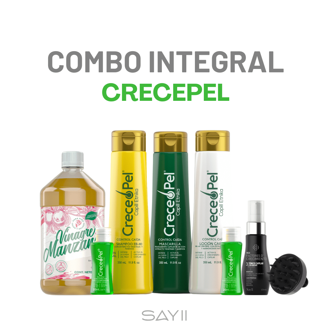 Combo Integral Crecepel – Tratamiento Anticaída y Crecimiento Capilar | SAYII - SAYII