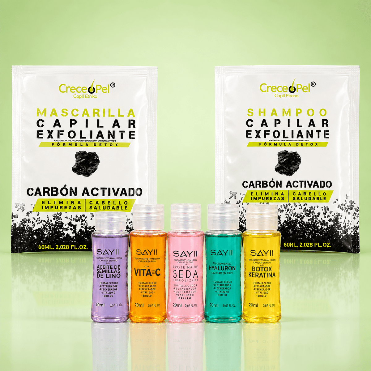 Combo Detox Carbon Activado + Reconstrucción kit Complex Hyaluron - SAYII
