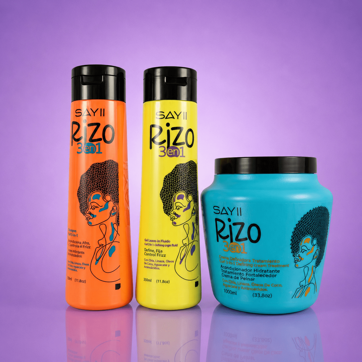 🎁 Kit Cabello Afro 4a-4c Rizo 3 en 1 - Hidratación, definición y control del frizz (20% off) - SAYII