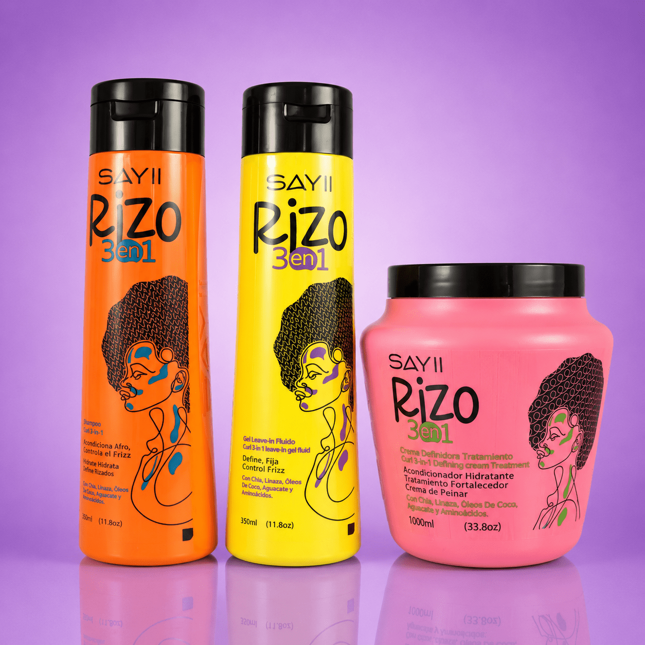 🎁 Kit Cabello Crespo 3a-3c SAYII Rizo 3 en 1 - Definición, nutrición y control del frizz (20% off) - SAYII