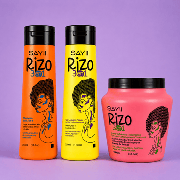 Kit Cabello Crespo 3a - 3c SAYII Rizo 3 en 1 - Definición, nutrición y control del frizz - SAYII