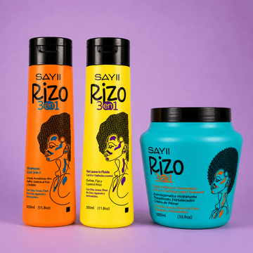 Kit Cabello Afro 4a - 4c Rizo 3 en 1 - Hidratación, definición y control del frizz - SAYII