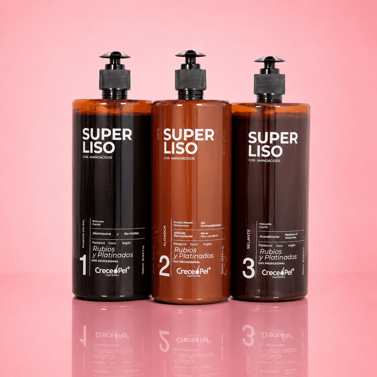Combo Super Liso Aminoácidos Rubios y Platinados 1000ml + Ampollas Coctel Hyaluron – Tratamiento Alisador y Reparador Capilar - SAYII