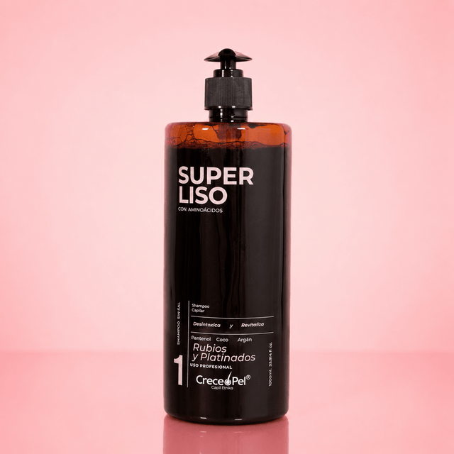 Shampoo Aminoácidos Super Liso Rubios y Platinados Paso 1 Frasco 1.000 ml · Mayorista